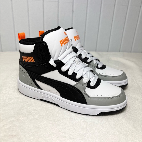 Puma High-Top Sneakers in Black, White, and Gray Size 4.5 - Picture 3 of 10